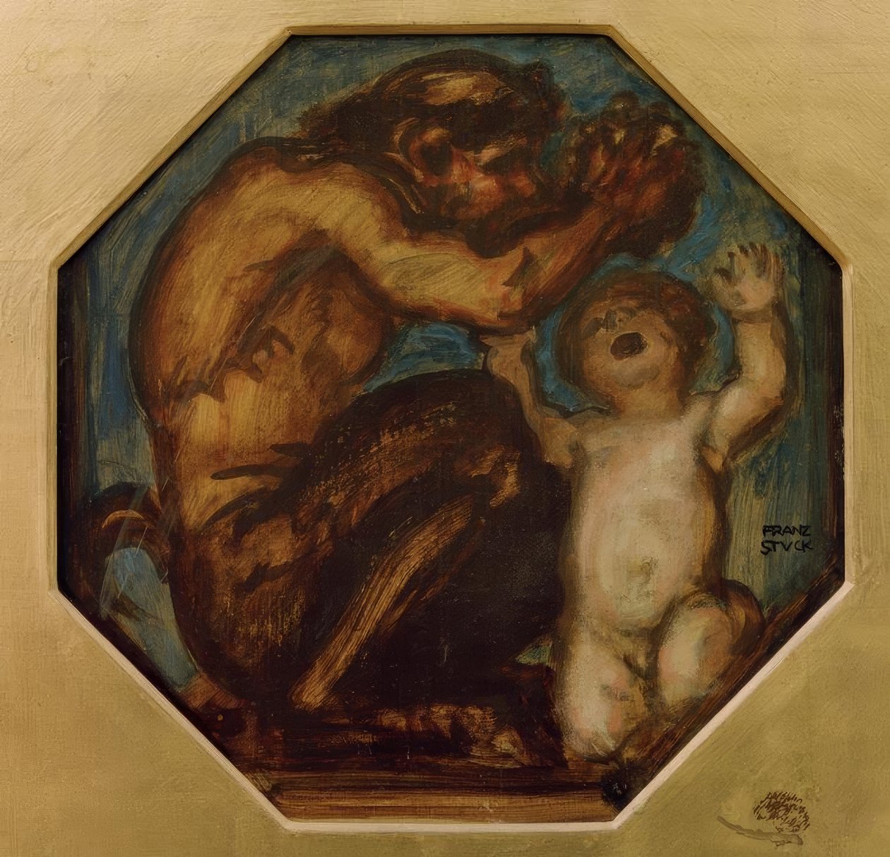 Faun a chlapec Bacchus od Franz von Stuck