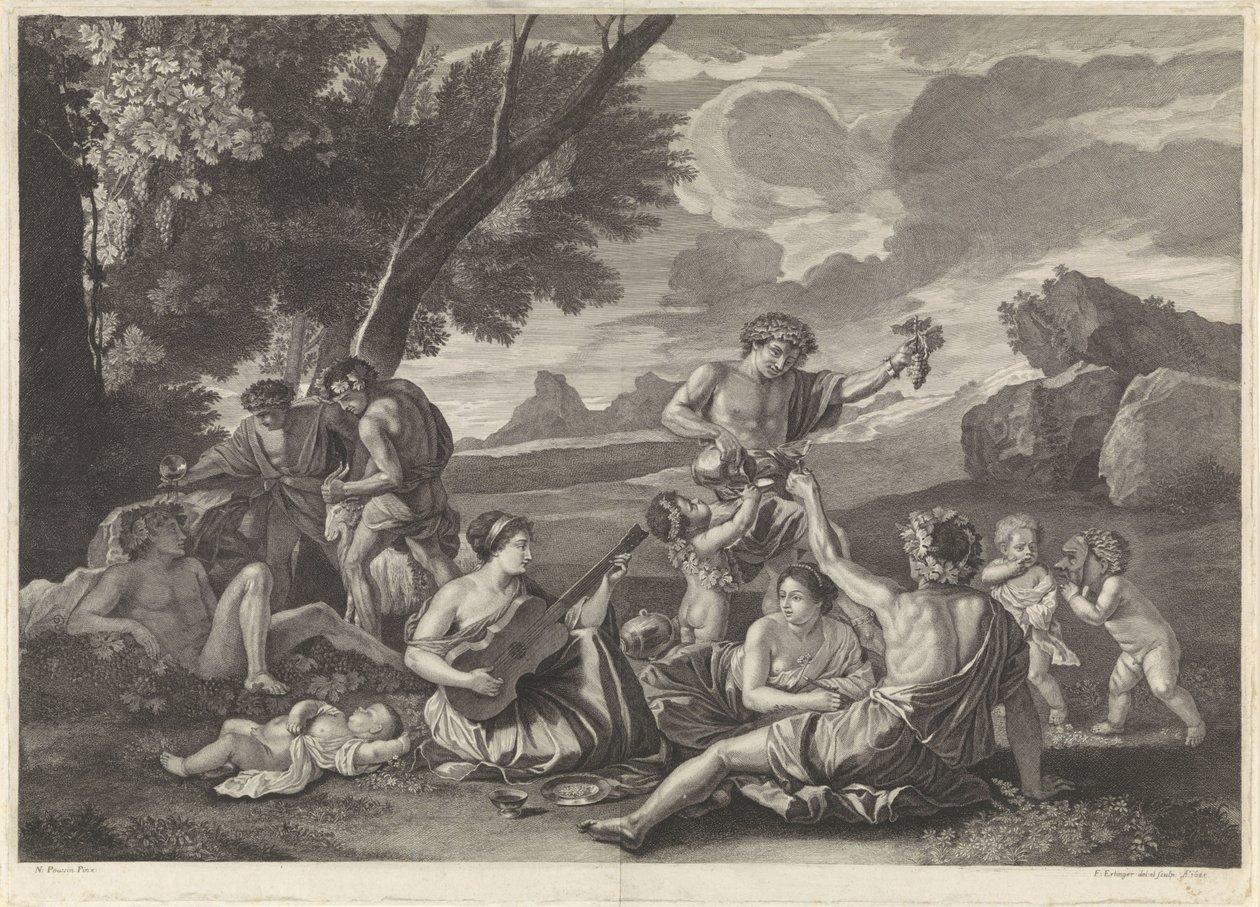 Krajina s Bacchantes od Franz Ertinger