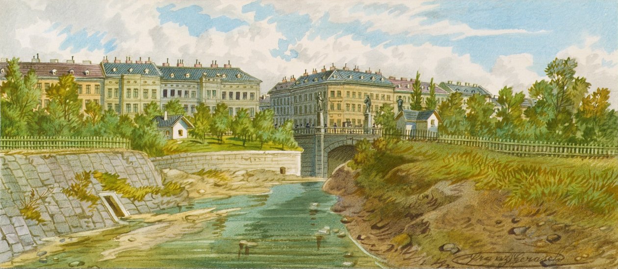 Elisabeth Bridge přes řeku Wien od Franz Gerasch