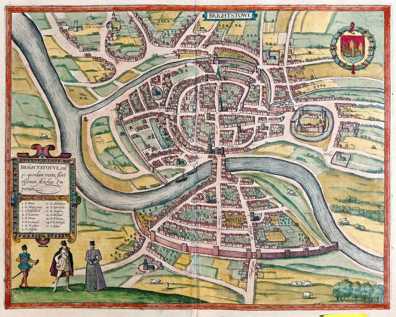 Bristol - Velká Británie (rytina od Franz Hogenberg