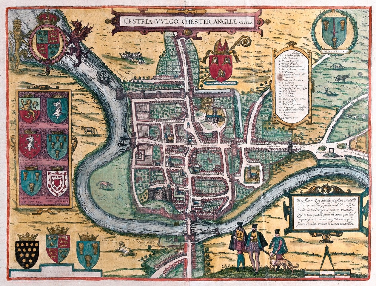 Chester - Velká Británie (rytina od Franz Hogenberg