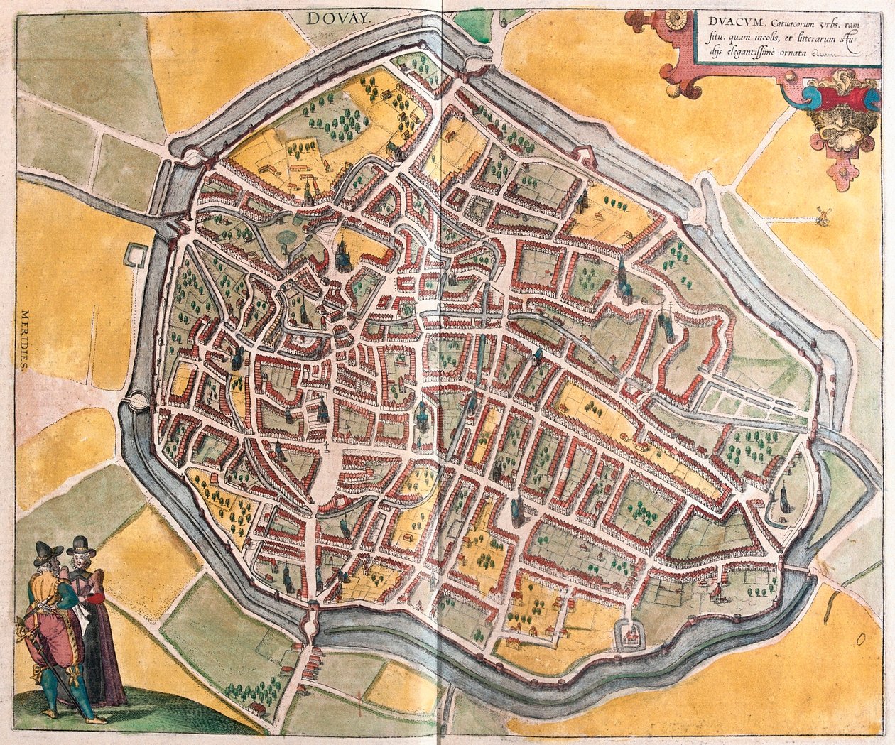 Douai, Francie (rytina od Franz Hogenberg