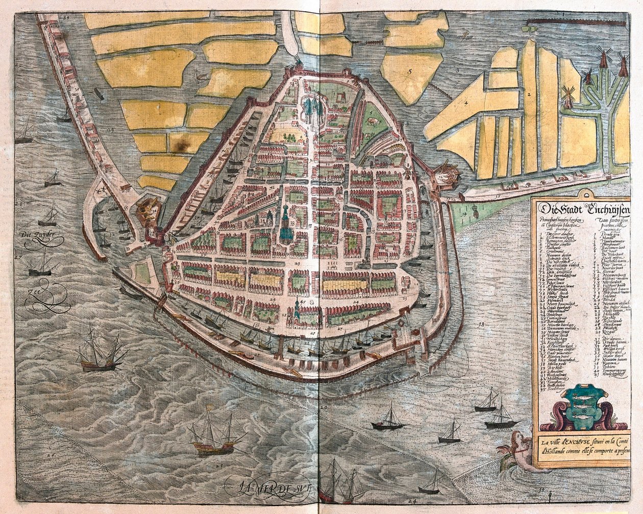 Enkhuizen, Nizozemsko (rytina od Franz Hogenberg