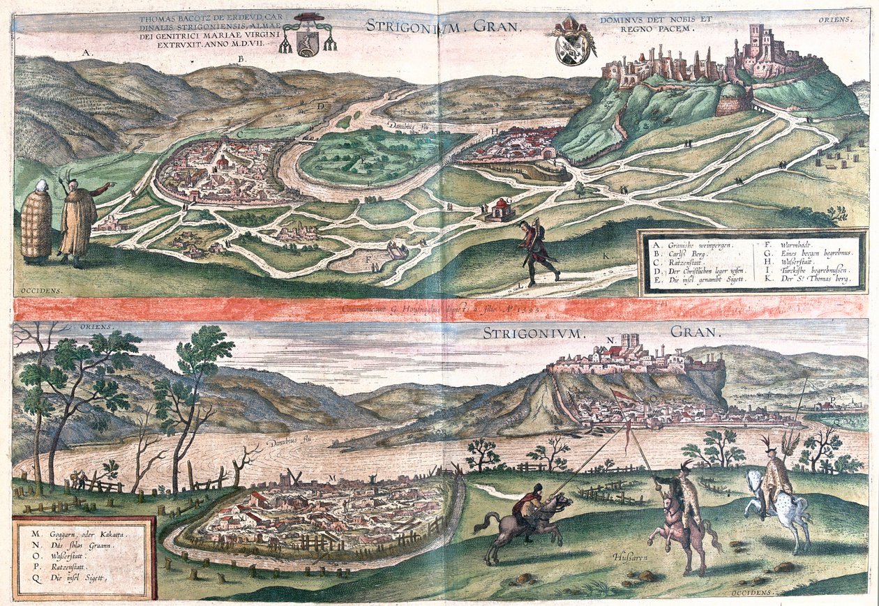 Esztergom, Maďarsko od Franz Hogenberg