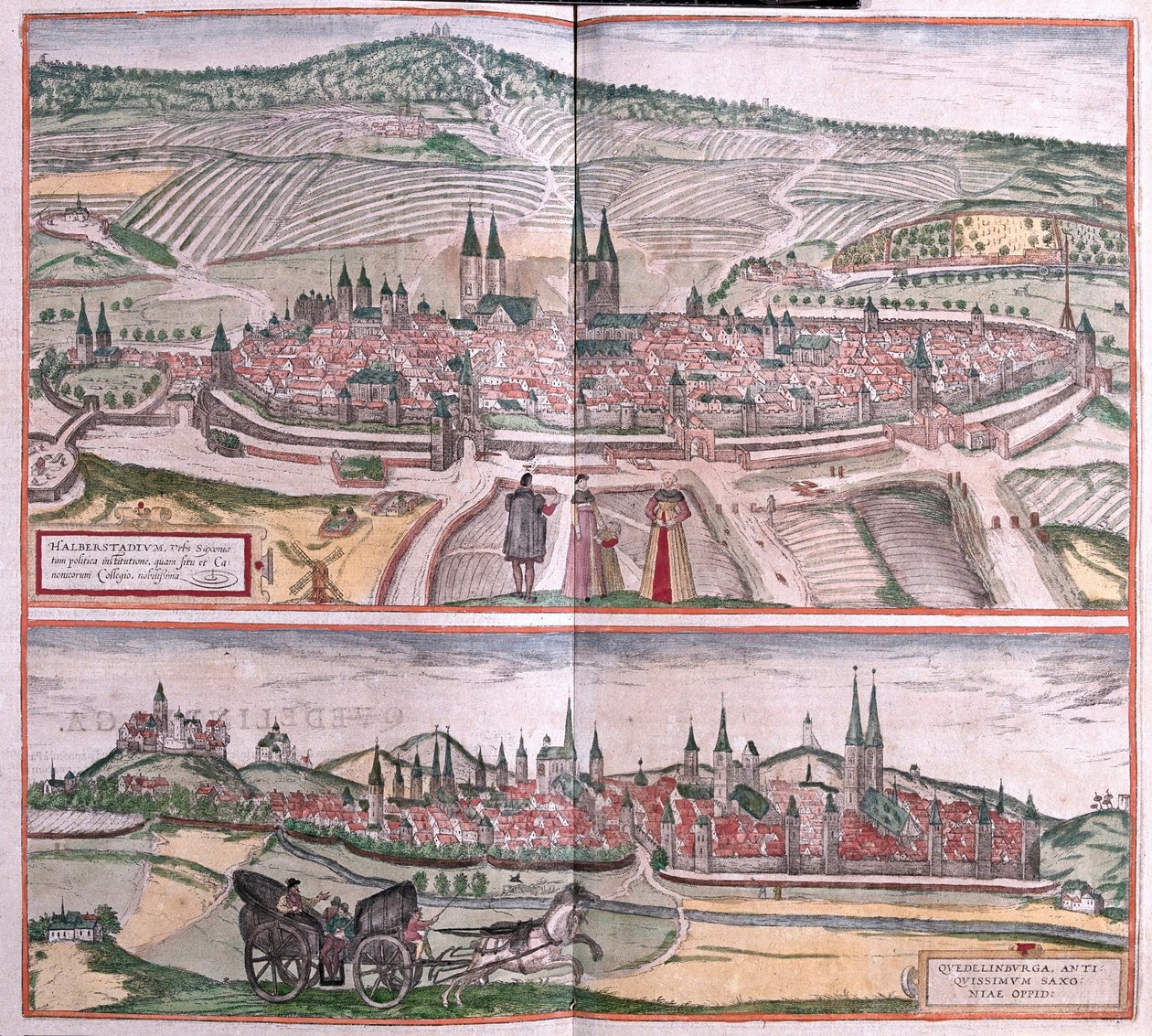 Halberstadt a Quedlinburg, Německo (rytina od Franz Hogenberg