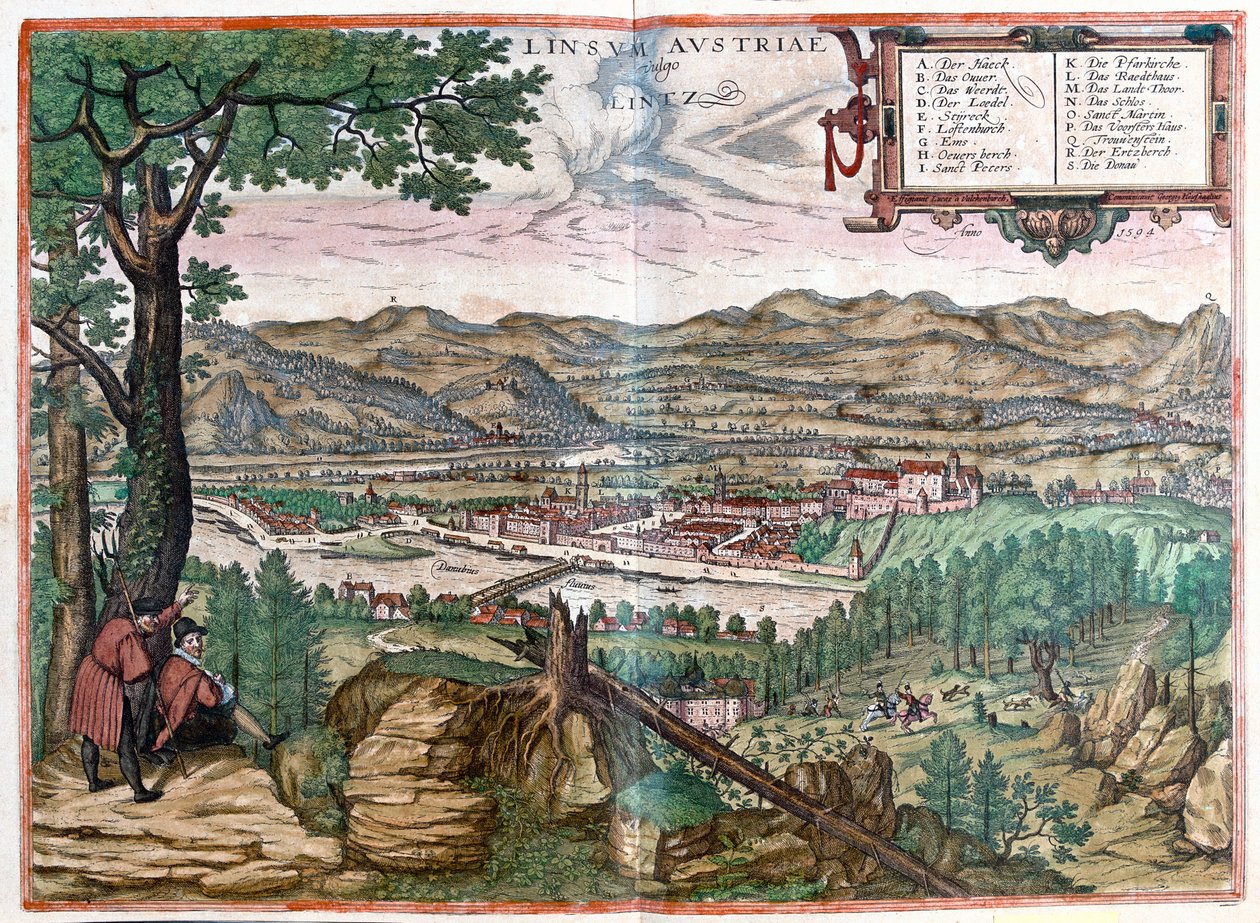 Linz, Rakousko od Franz Hogenberg