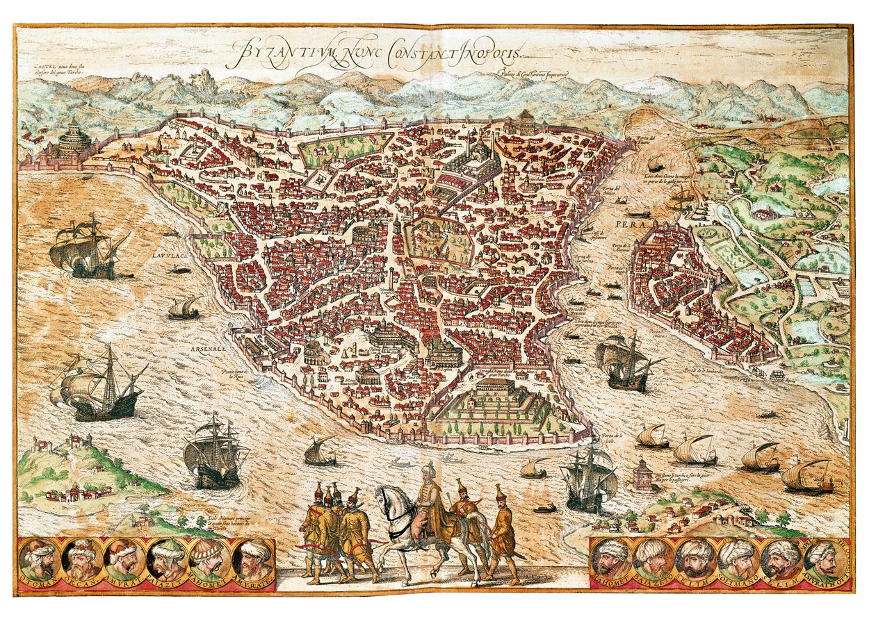 Mapa Byzance (rytina od Franz Hogenberg