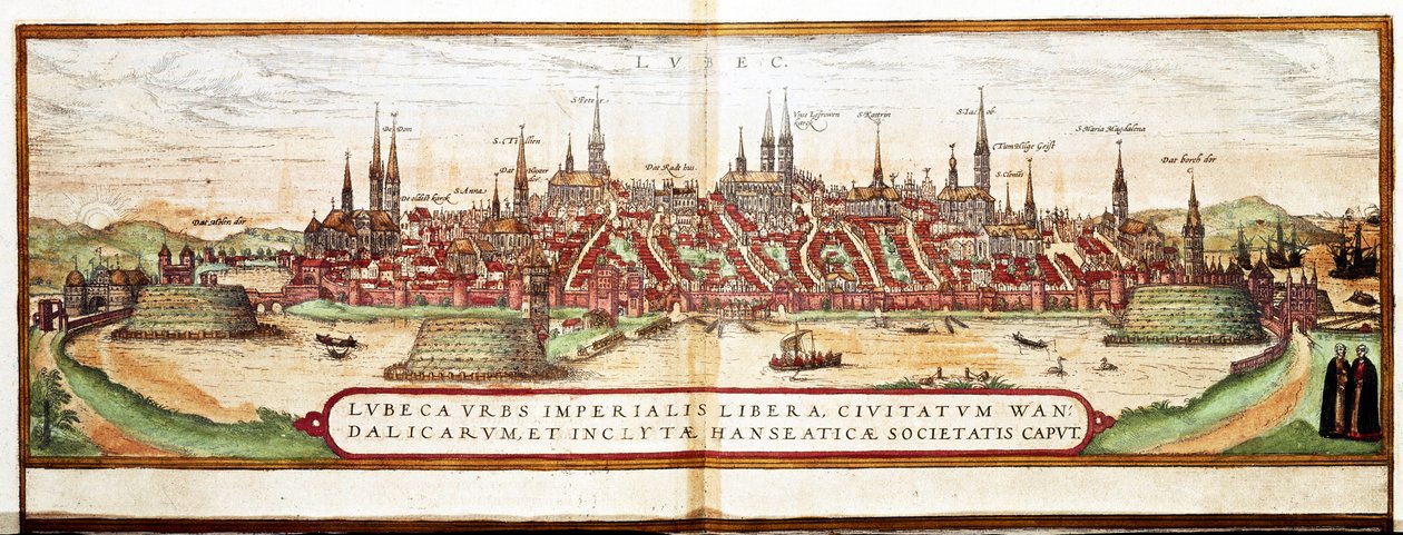 Mapa Lübecku (rytina od Franz Hogenberg