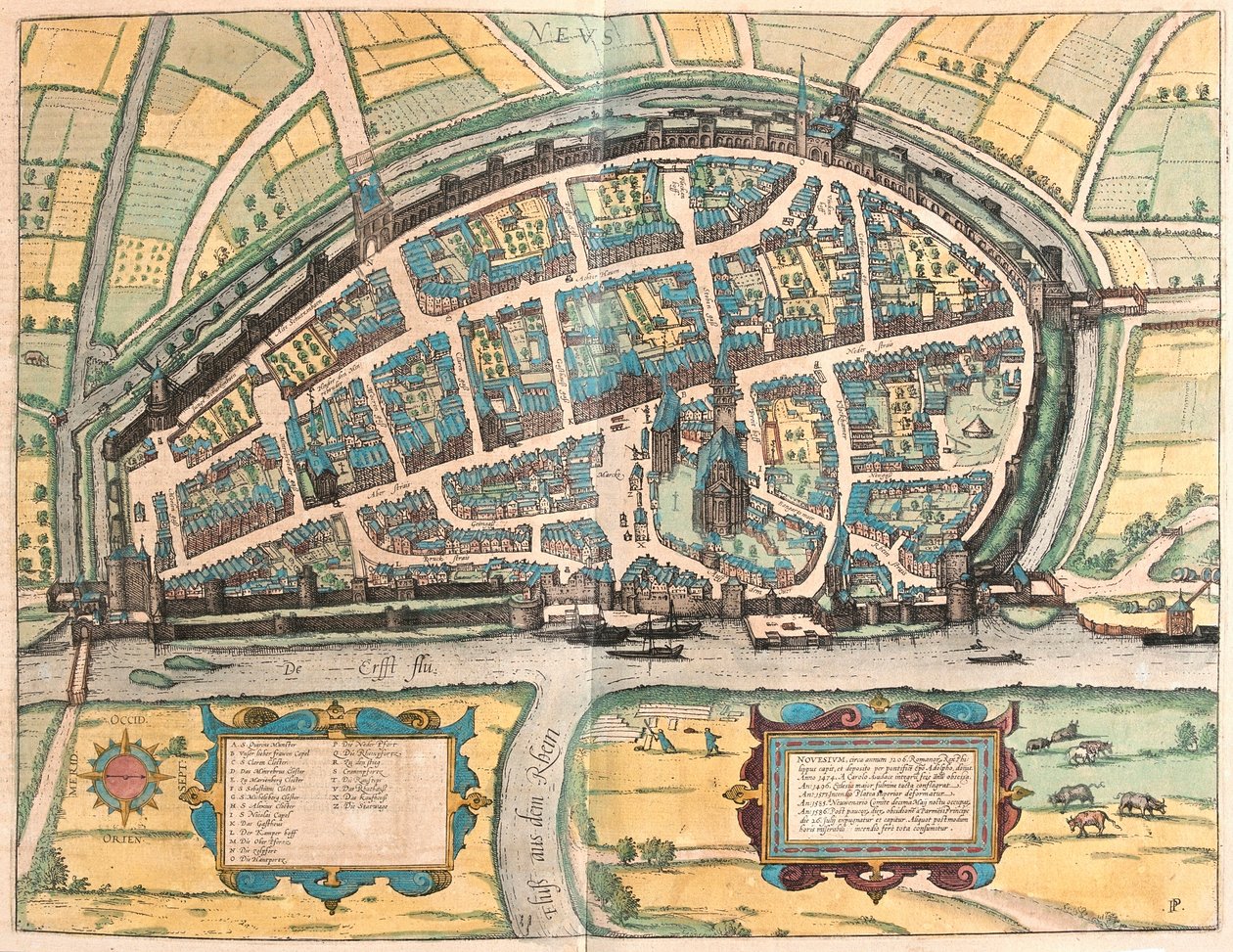 Neuss, Německo (rytina od Franz Hogenberg