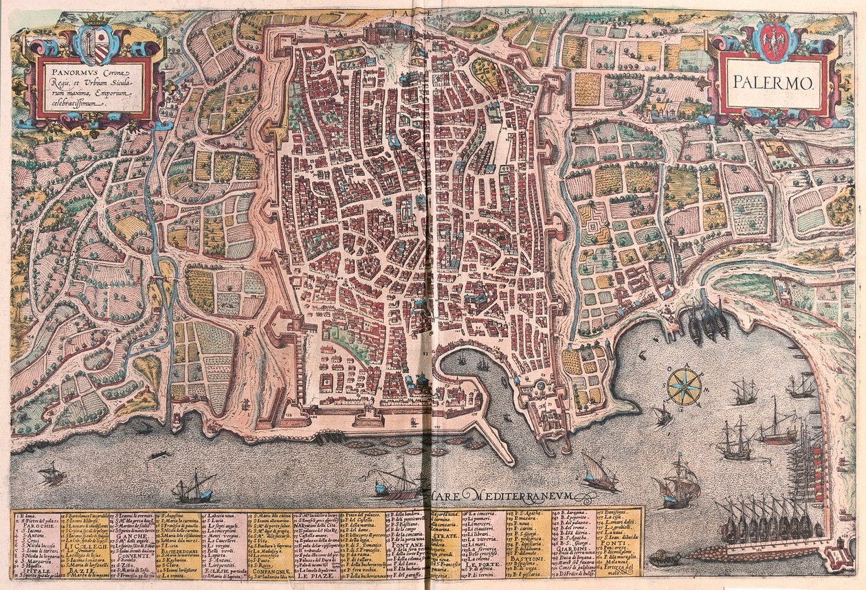 Palermo, Itálie (rytina od Franz Hogenberg