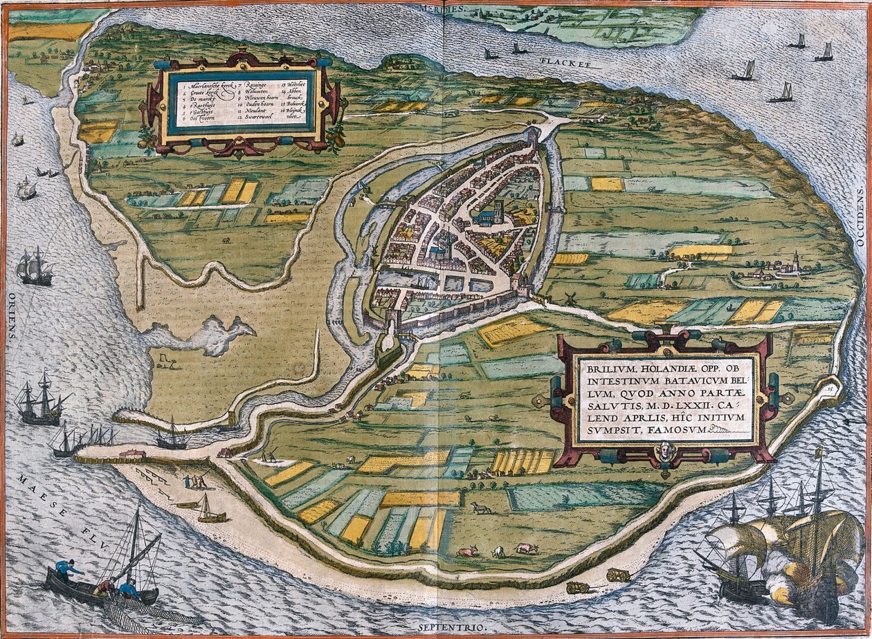Plan de Brielle (Brilium), Nizozemsko (lept od Franz Hogenberg