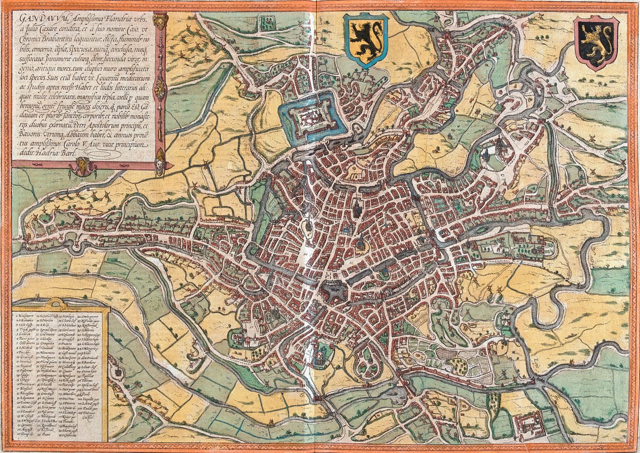 Plán Gentu (Gandauum), Belgie (lept od Franz Hogenberg