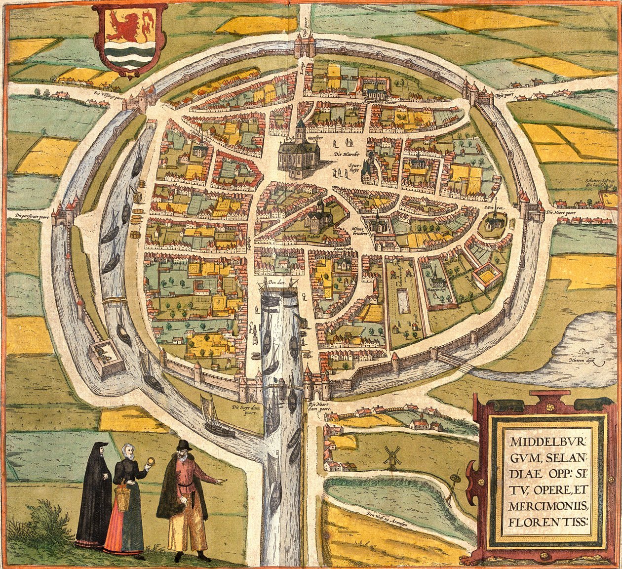 Plán Middelburgu (Middelburgum), Nizozemsko (lept od Franz Hogenberg