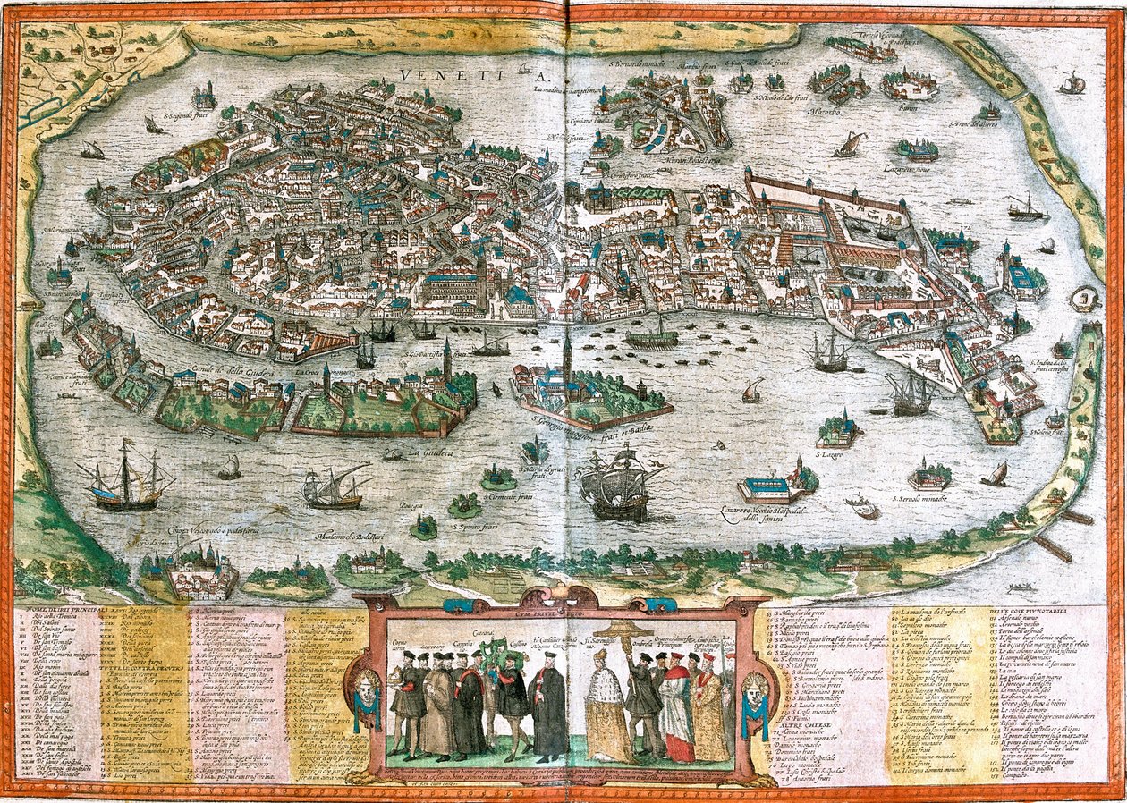Plán Benátek (Benátsko), Itálie (lept od Franz Hogenberg