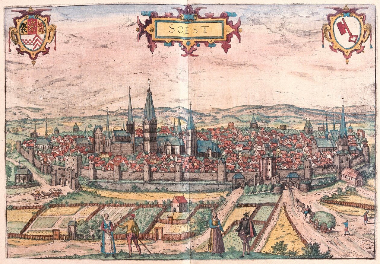 Soest, Německo (rytina od Franz Hogenberg