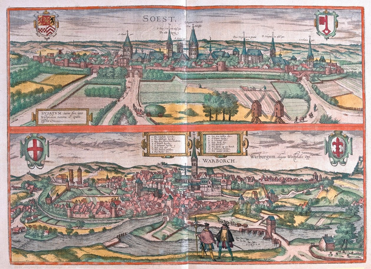 Soest a Warburg, Německo (rytina od Franz Hogenberg