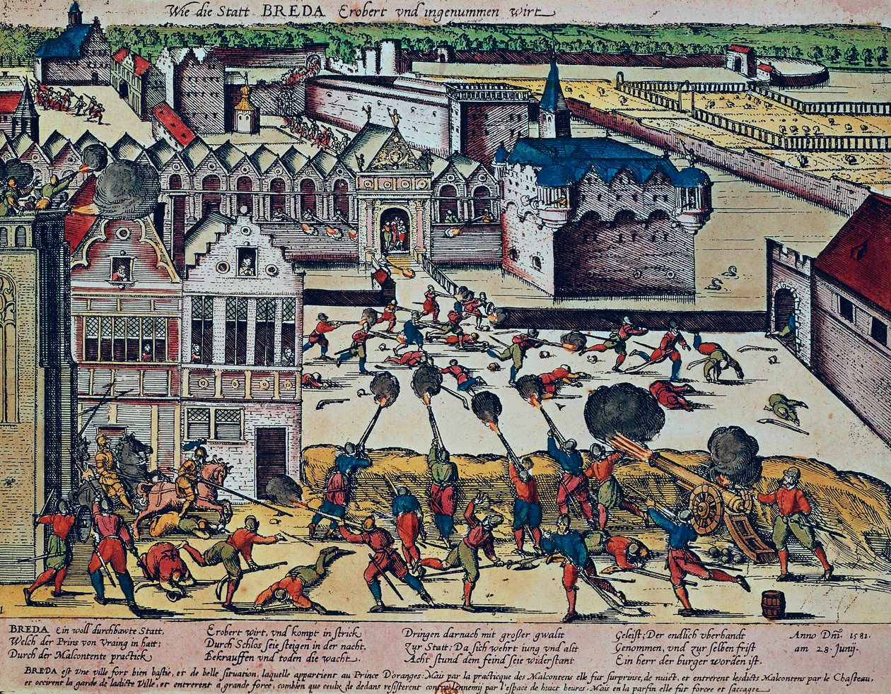 The Haultepenne Fury v roce 1581 (barevná rytina) od Franz Hogenberg
