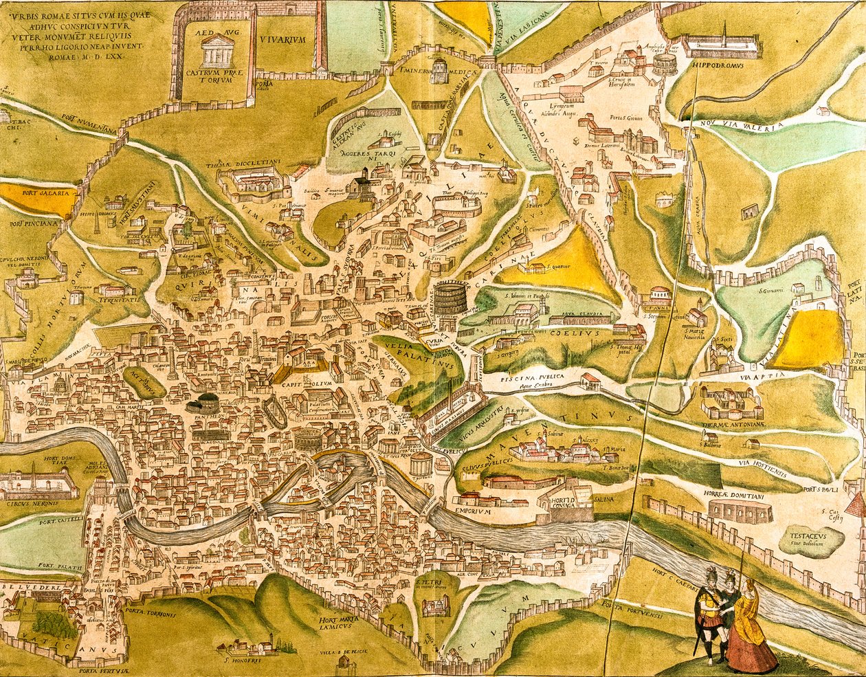 Pohled na Řím (Romae), Itálie (lept od Franz Hogenberg