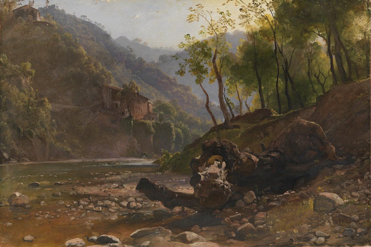 Pohled na zalesněnou řeku od Franz Ludwig Catel
