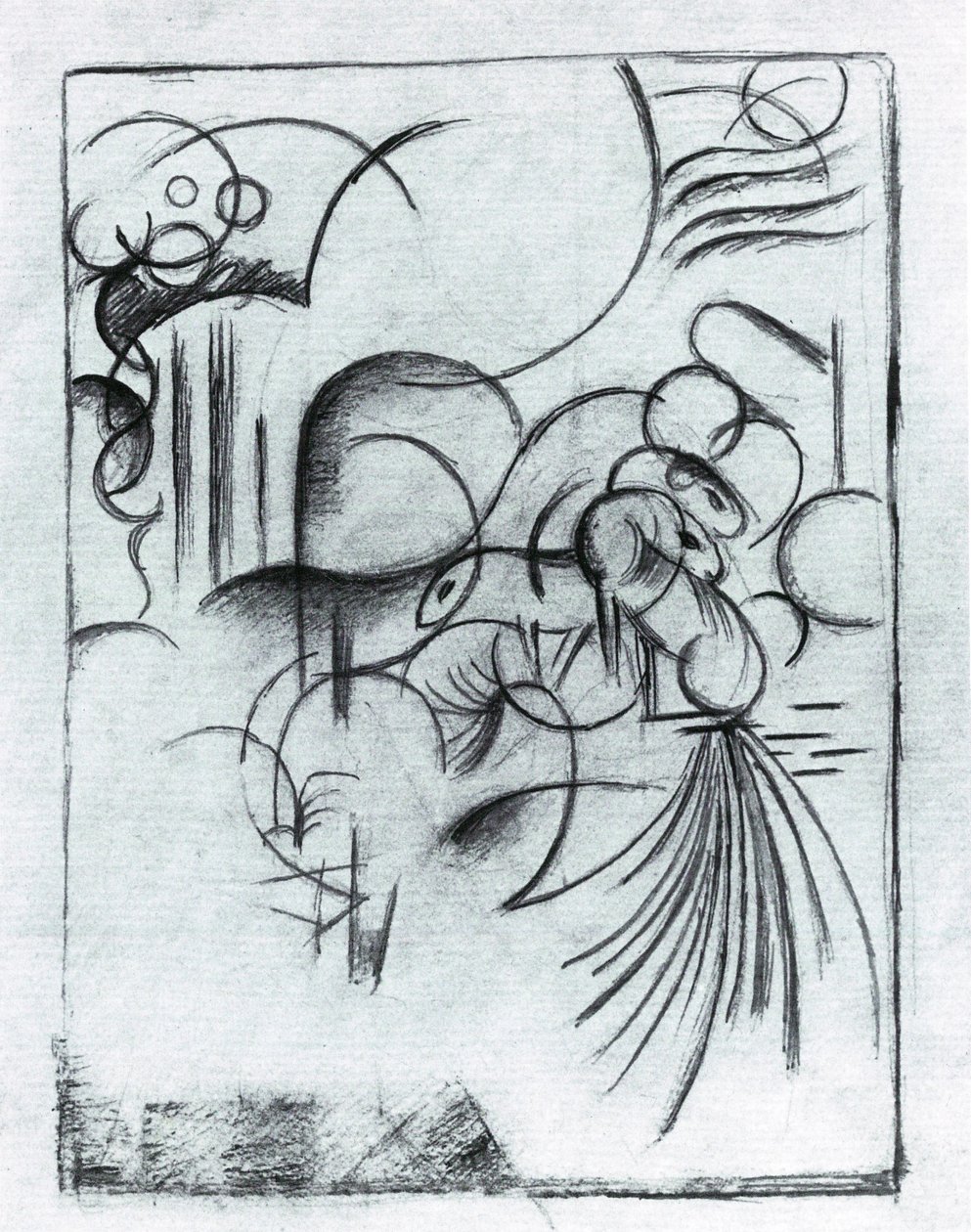 Abstraktní kompozice od Franz Marc