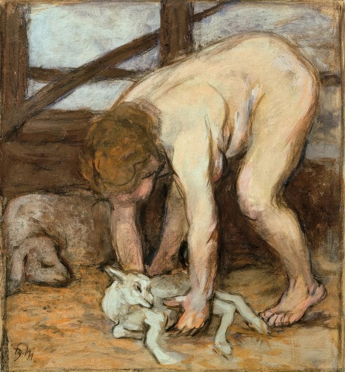 Nahá s dítětem od Franz Marc
