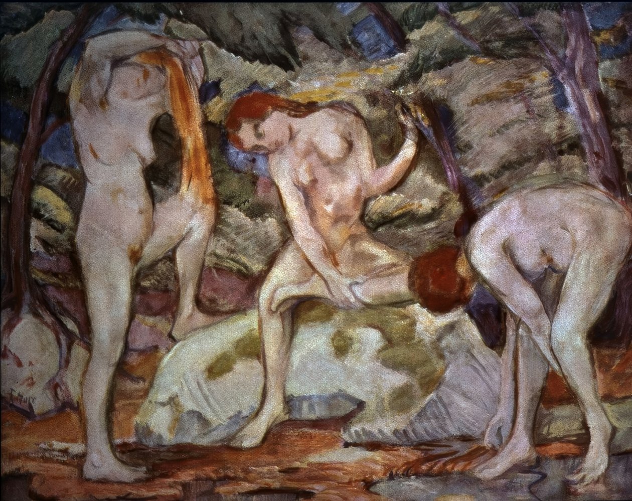 BAÑISTAS - 1910 - O / L - 106 × 141 od Franz Marc