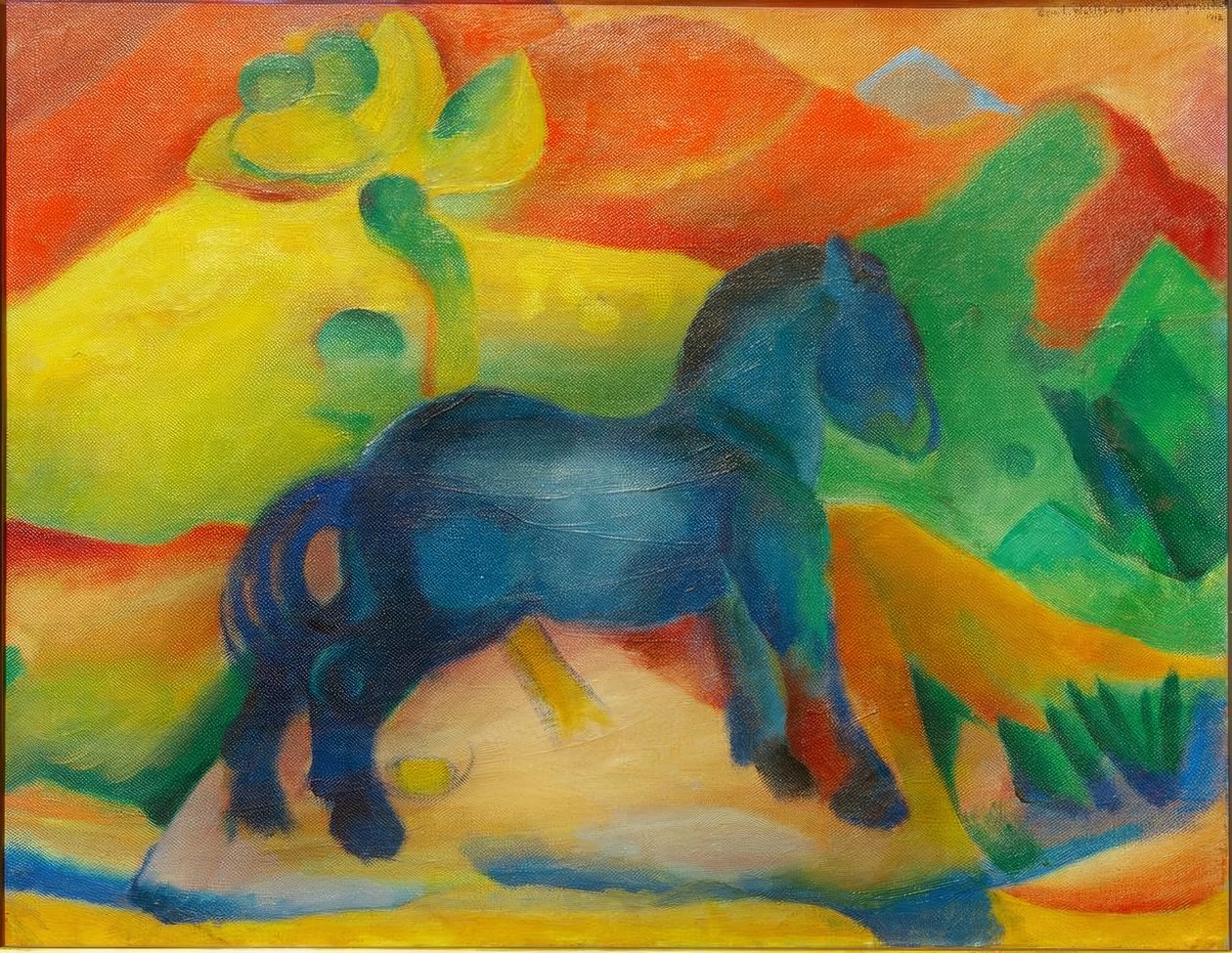 Modrý kůň, dětský obrázek od Franz Marc