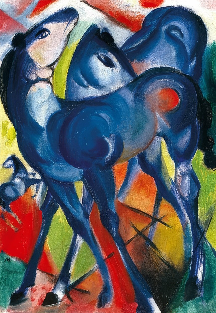 Modrá hříbata. 1913 od Franz Marc