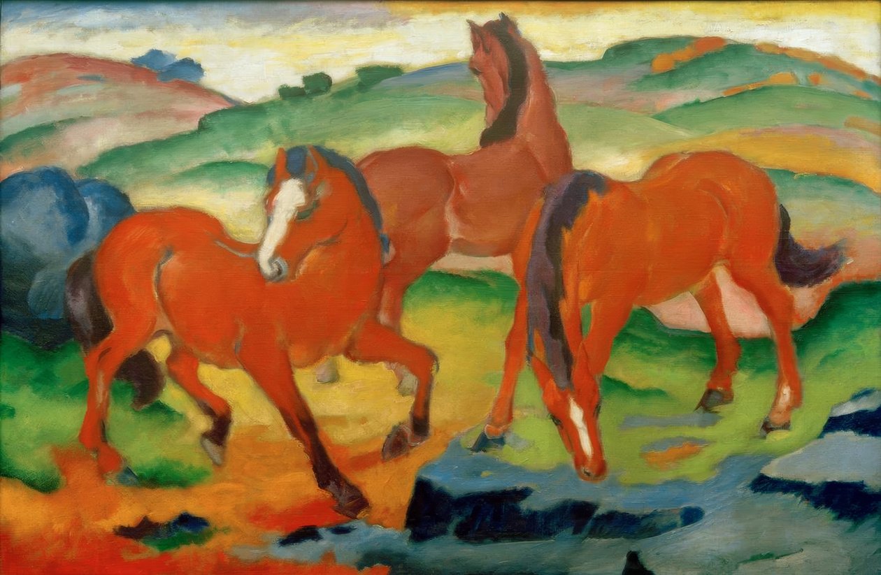 The Red Horses (Pastva koní IV) od Franz Marc