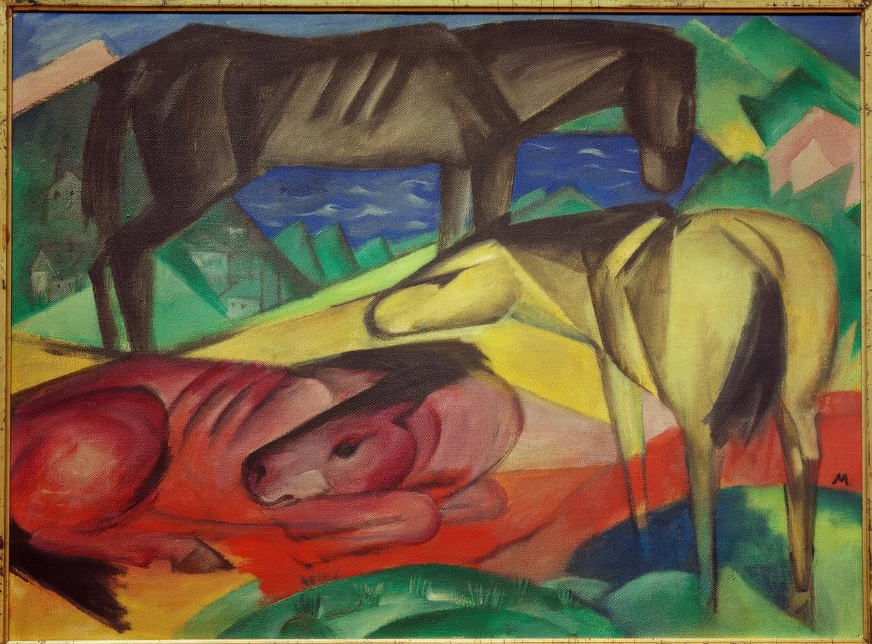 Tři koně II od Franz Marc