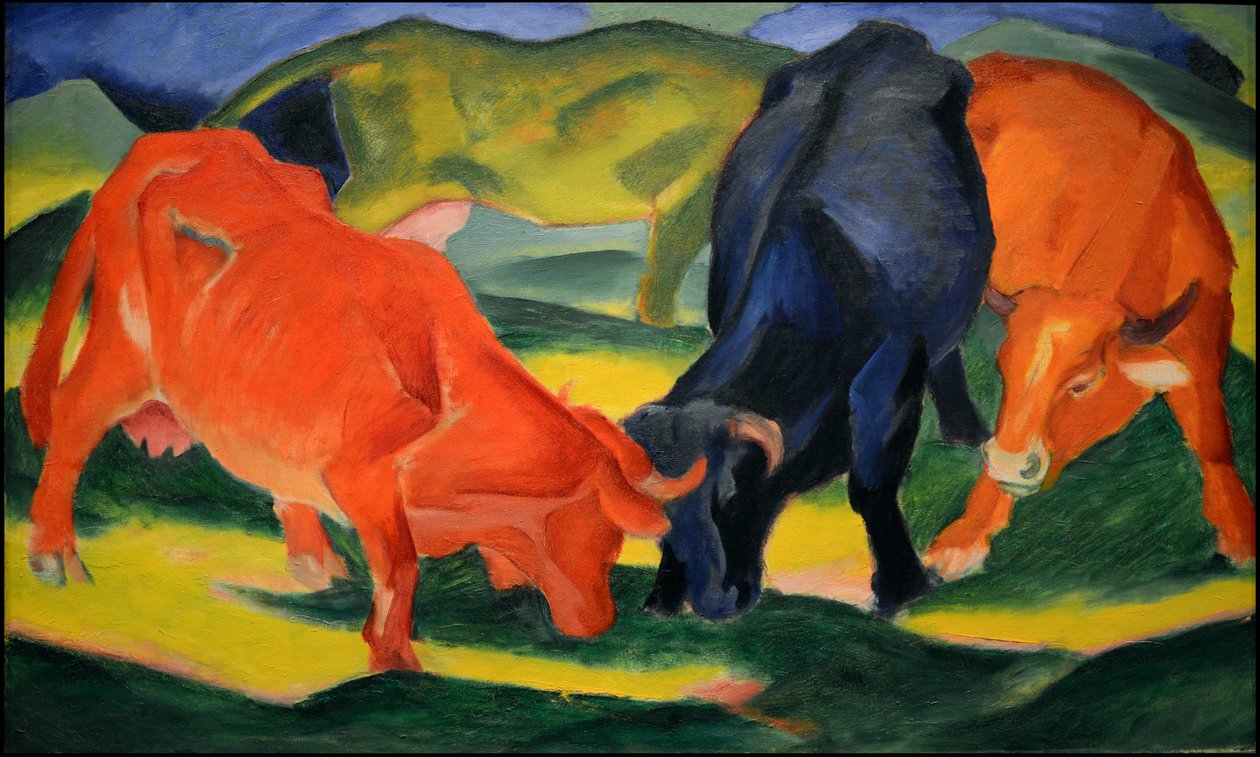 Boj s kravami, 1911. od Franz Marc