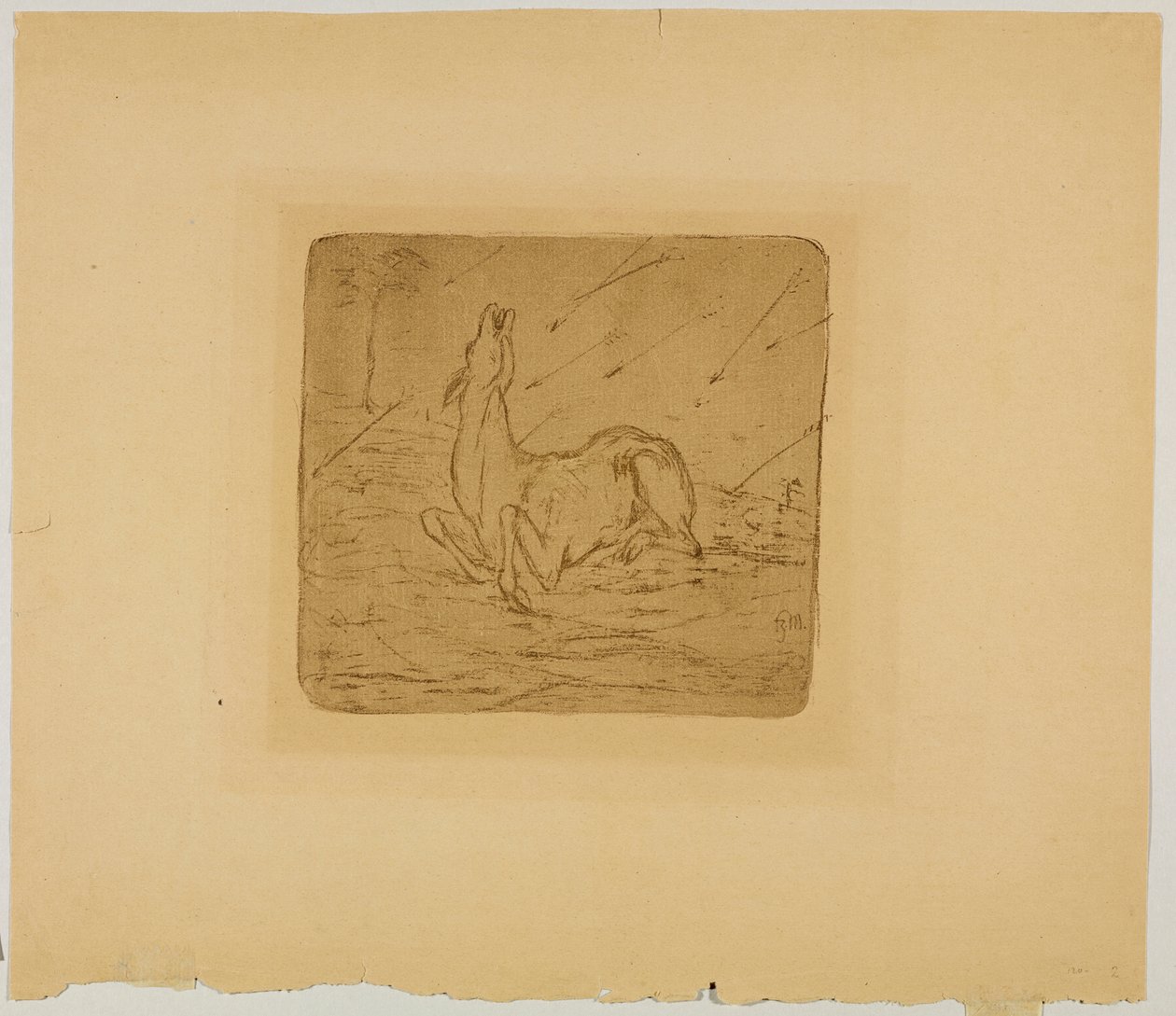 Německy: Umírající jelen od Franz Marc