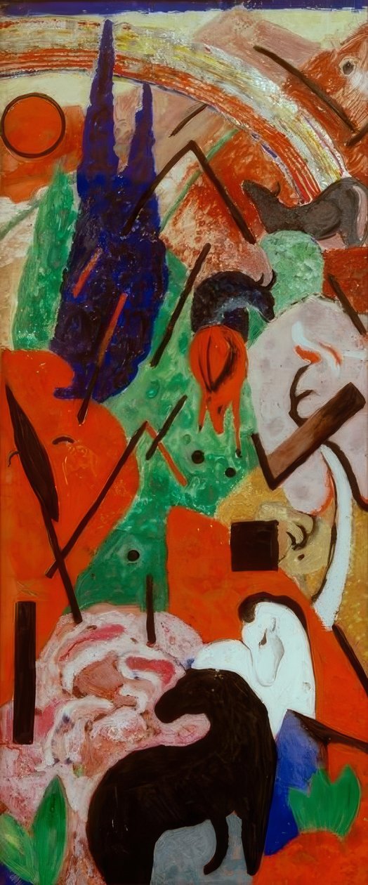 Krajina se zvířaty a duhou od Franz Marc