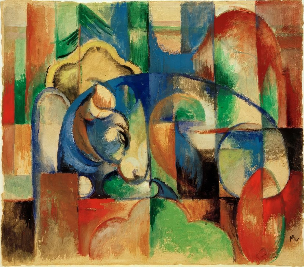 Ležící býk od Franz Marc