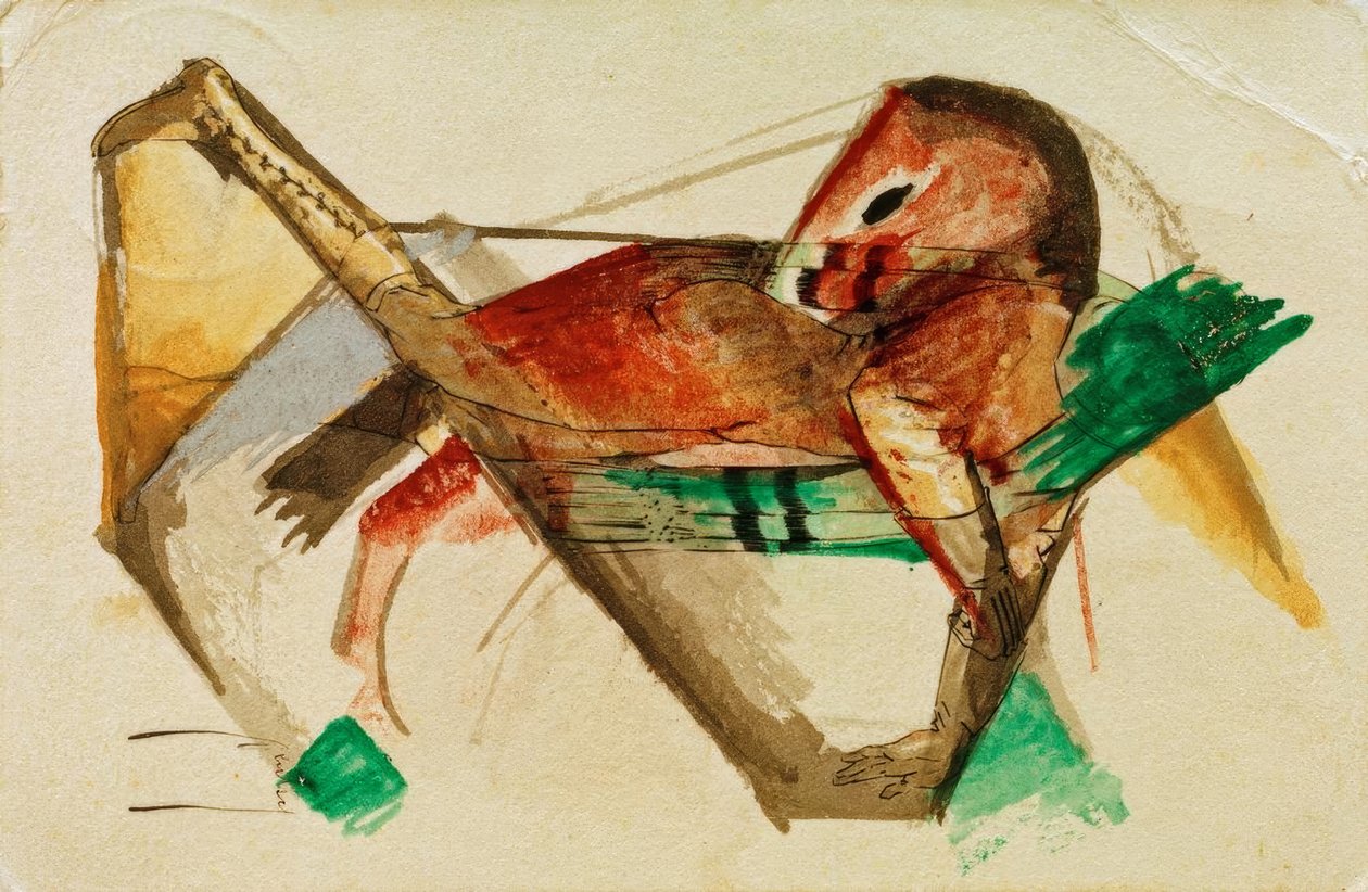 Kůň ve studené růžové od Franz Marc