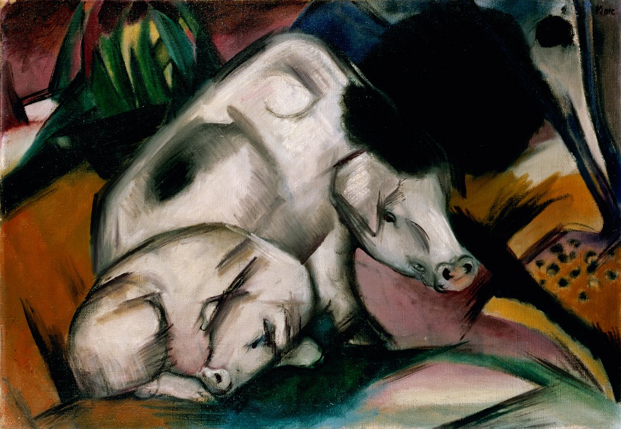 Prasata, kolem roku 1912 (olej na plátně) od Franz Marc