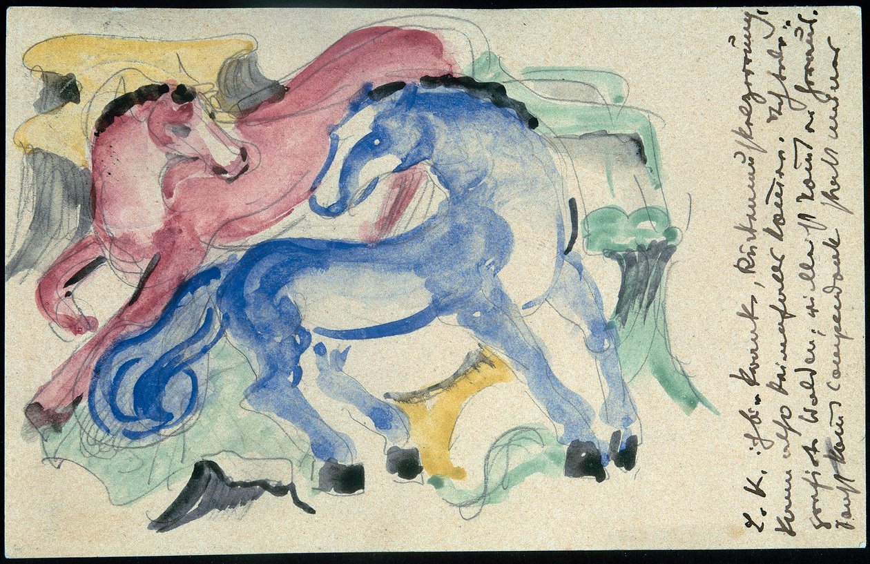 Červený a modrý kůň od Franz Marc
