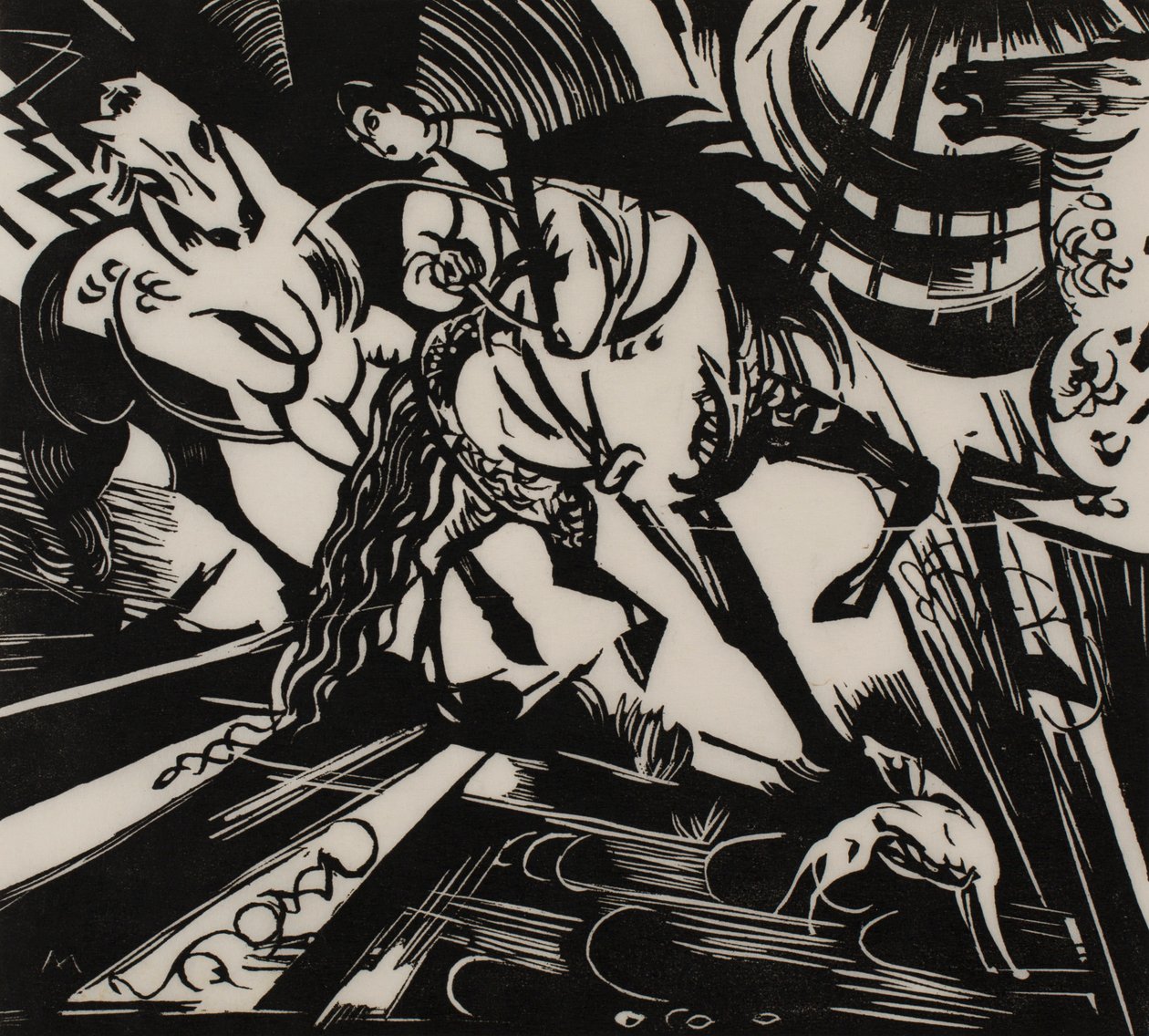 Jezdecká škola od Franz Marc