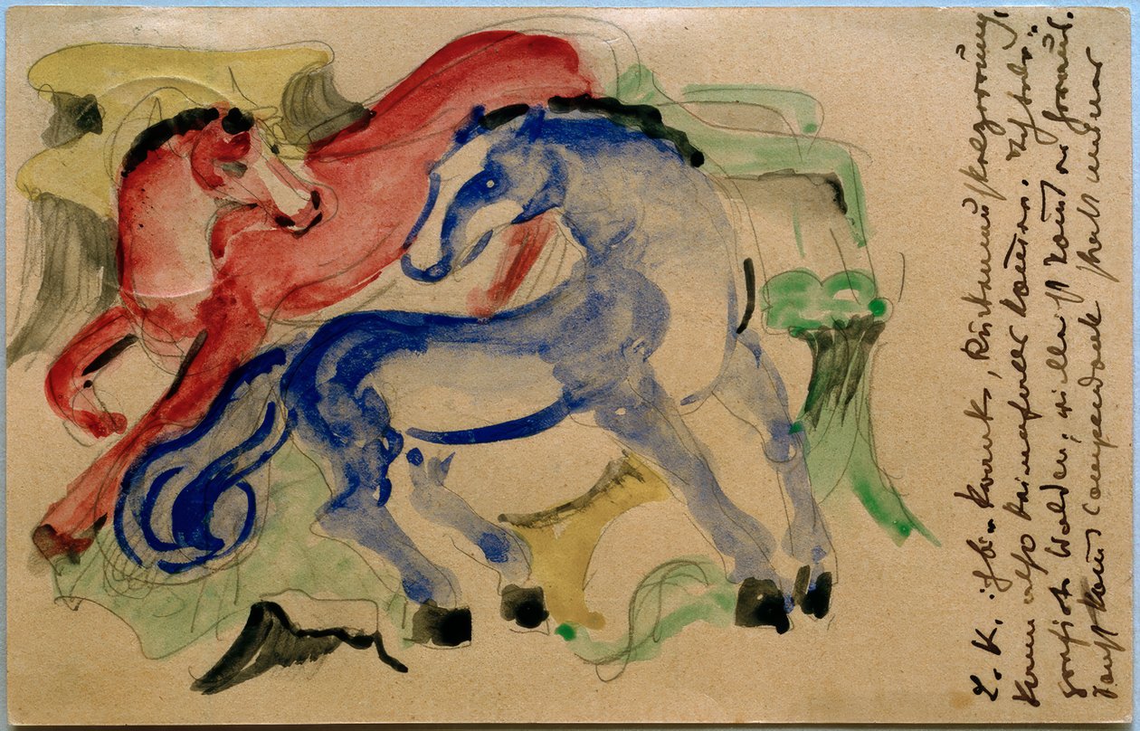 Červený a modrý kůň od Franz Marc