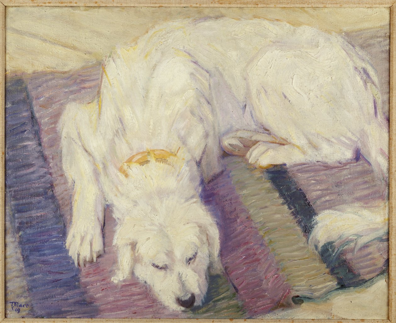 Spící pes, 1909 od Franz Marc