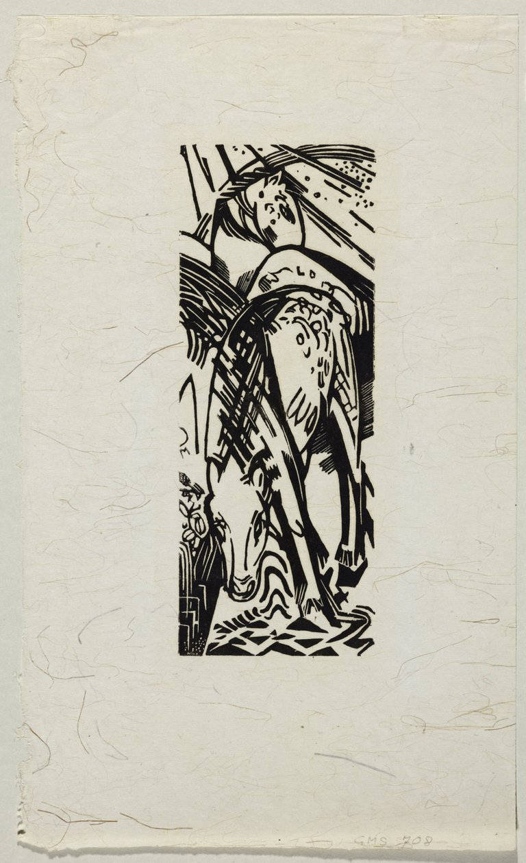 pijící kůň od Franz Marc