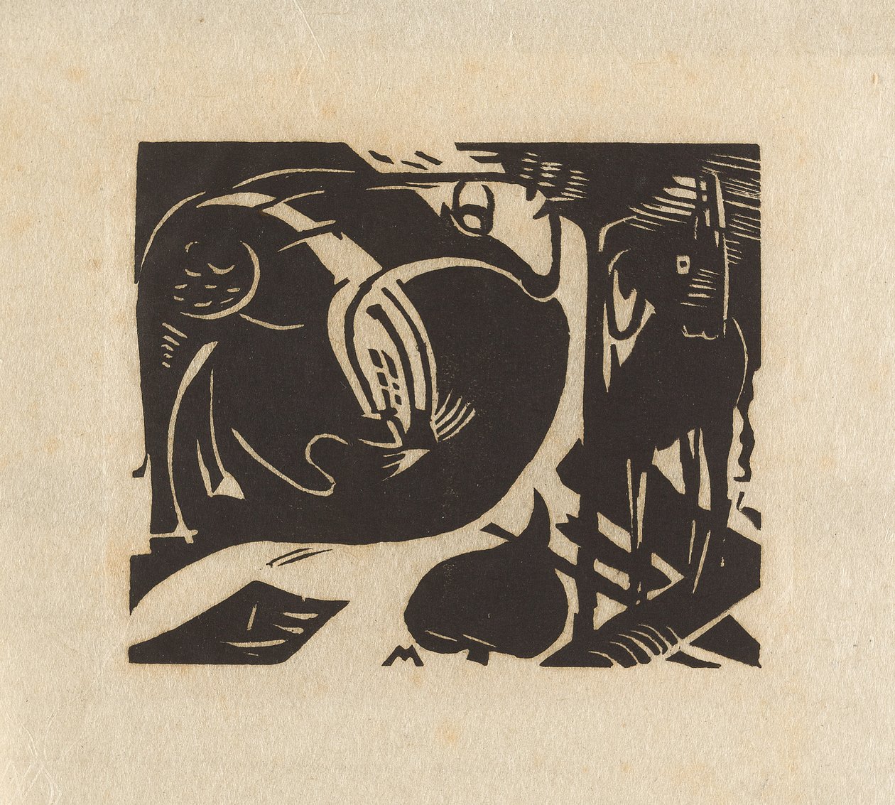Dvě mýtická zvířata od Franz Marc