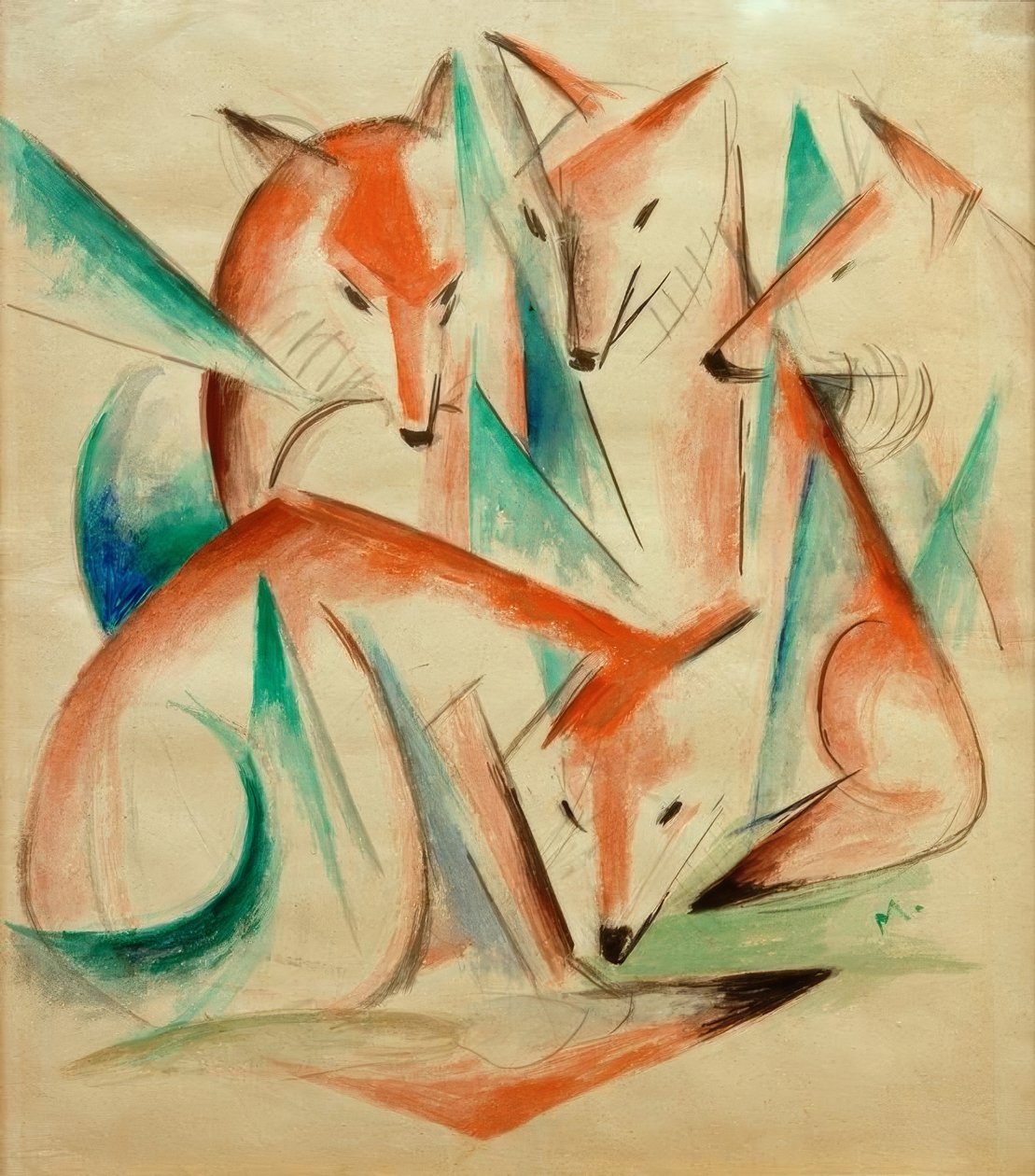 Čtyři lišky od Franz Marc