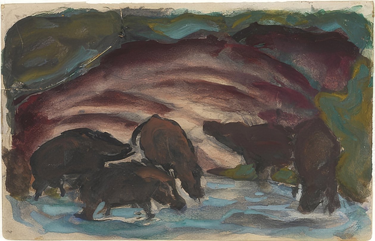 Divočáci u vody. 1910-11 od Franz Marc