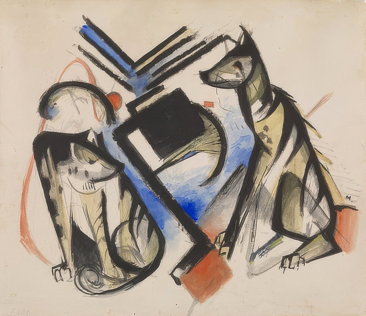 Dva vlci. 1913 od Franz Marc