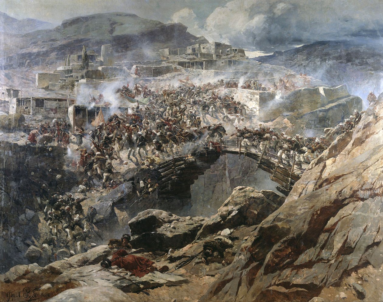 Obléhání Akhoulga, 1888. od Franz Roubaud