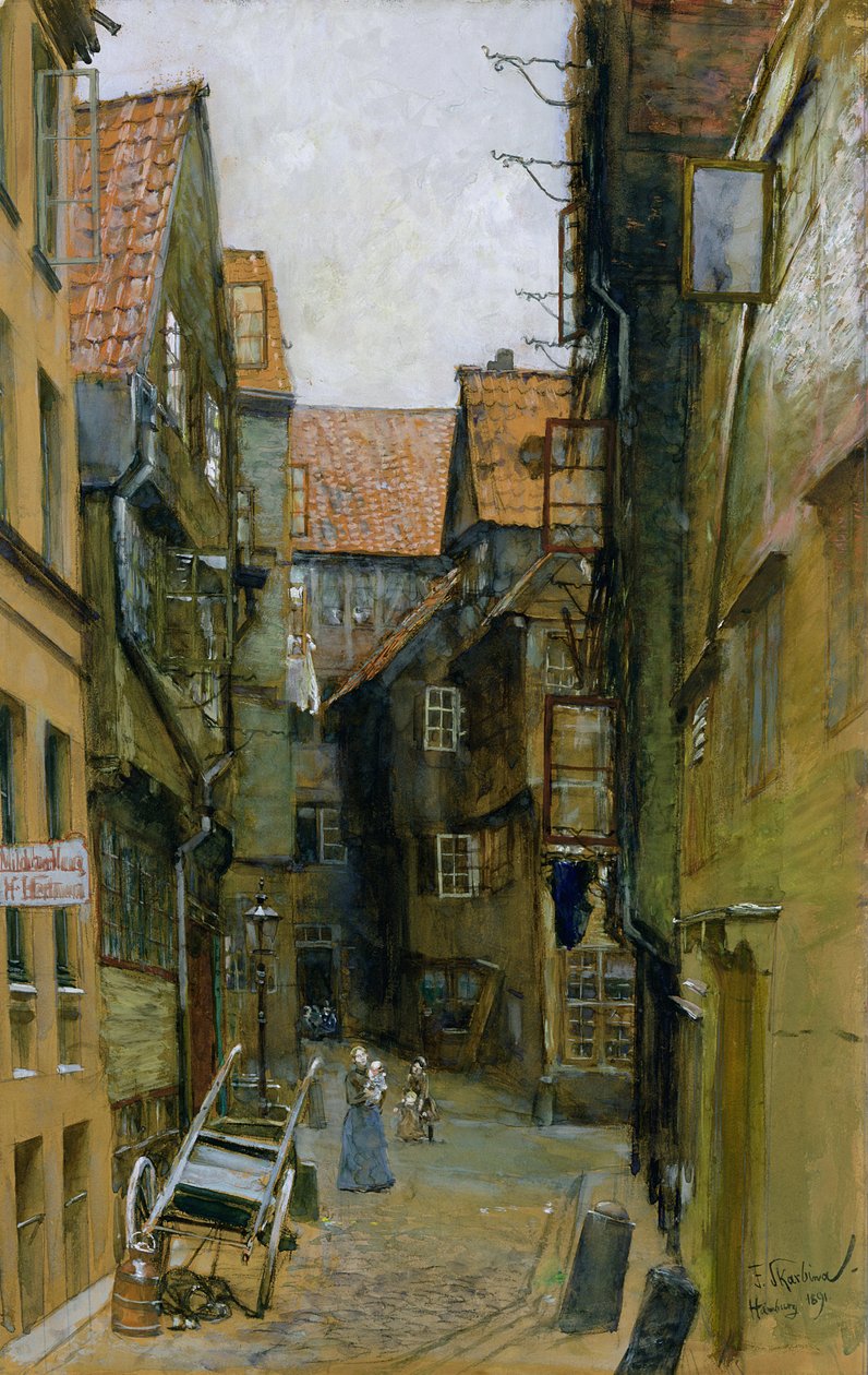 Matthiasstrasse v Hamburku, 1891 od Franz Skarbina