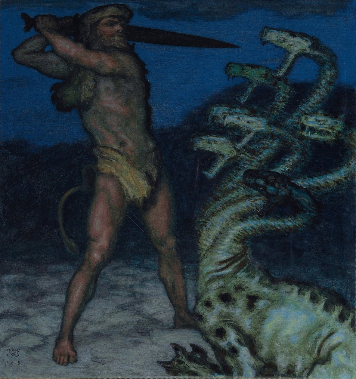 Herkules a Hydra od Franz Stuck Ritter von