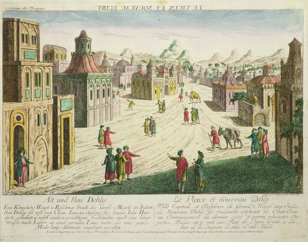 Staré a Nové Dillí (akvatinta) od Franz Xaver Habermann