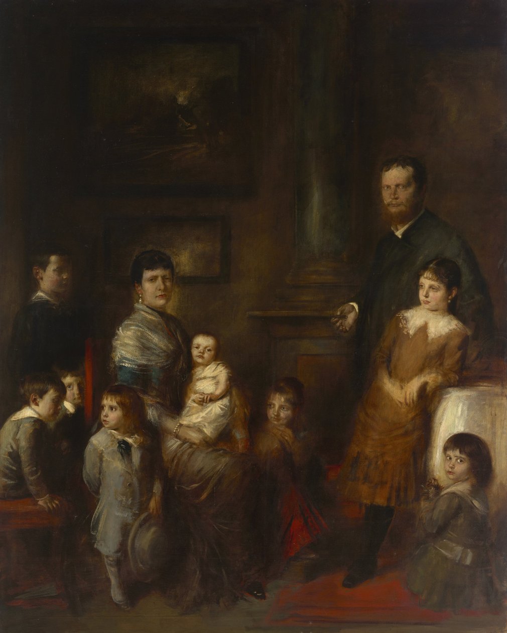 Ludwig korunní princ Bavorska s rodinou od Franz von Lenbach